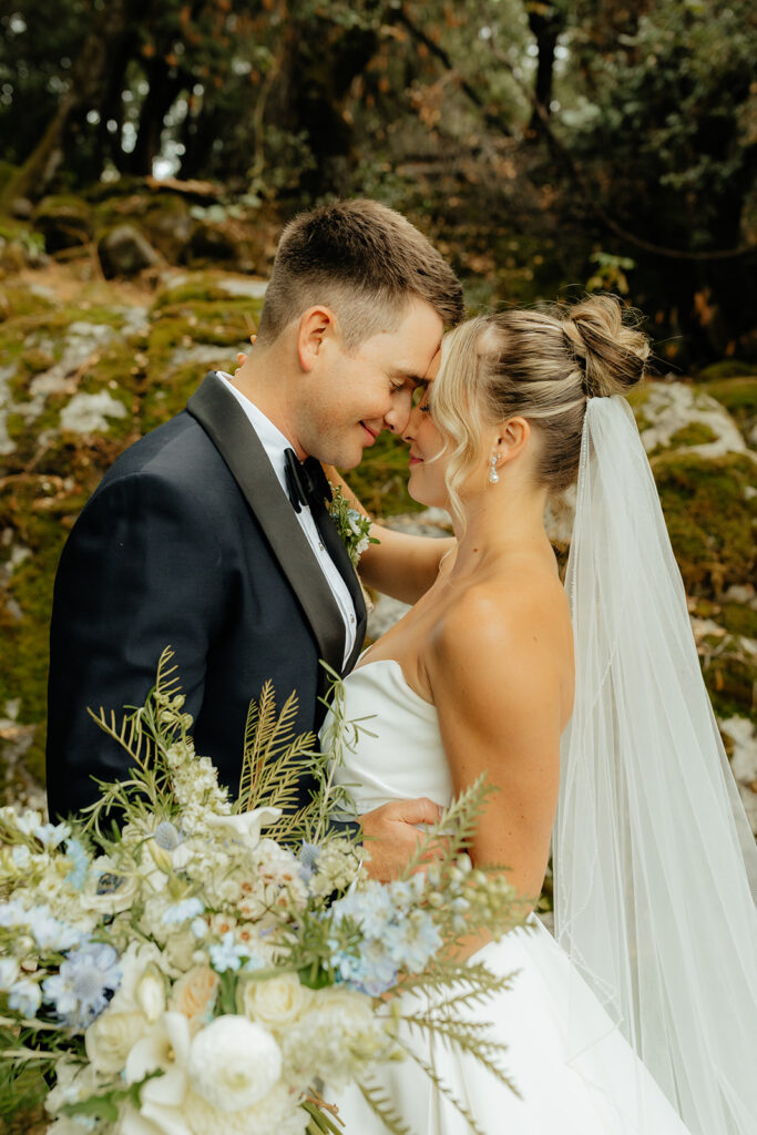Bride and groom portraits from a glamping wedding weekend at The Ranch at Stoney Creek
