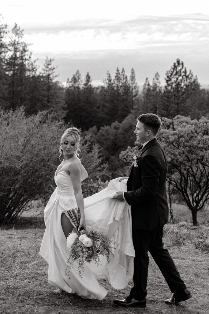 Bride and groom portraits from a glamping wedding weekend at The Ranch at Stoney Creek