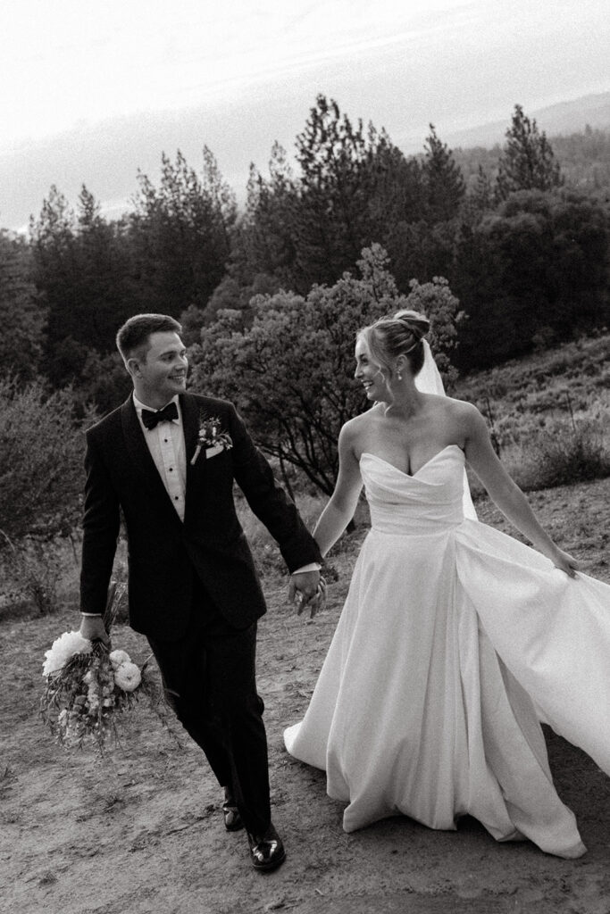 Bride and groom portraits from a glamping wedding weekend at The Ranch at Stoney Creek
