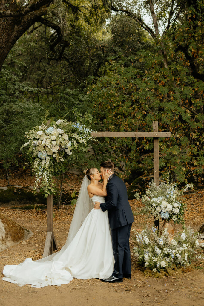 An outdoor ceremony from a glamping wedding weekend at The Ranch at Stoney Creek