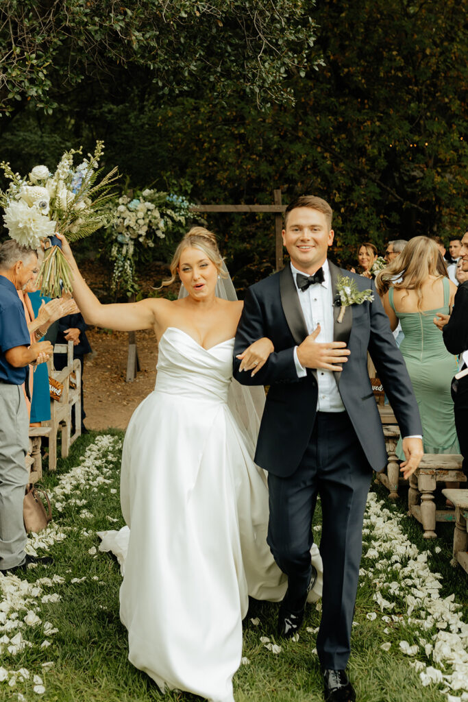An outdoor ceremony from a glamping wedding weekend at The Ranch at Stoney Creek