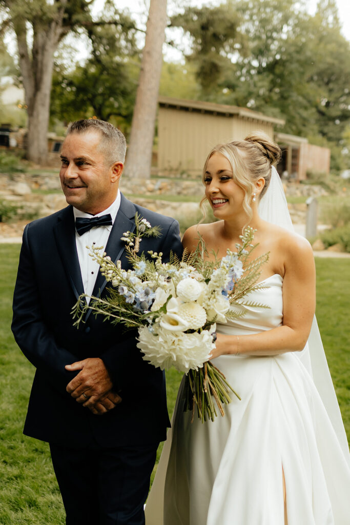 An outdoor ceremony from a glamping wedding weekend at The Ranch at Stoney Creek