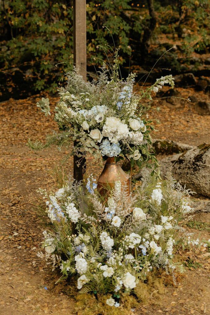 An outdoor ceremony from a glamping wedding weekend at The Ranch at Stoney Creek