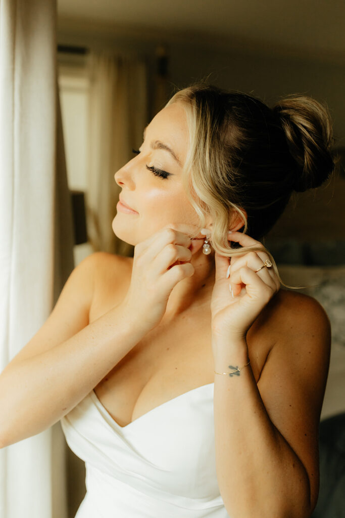 Bride getting ready