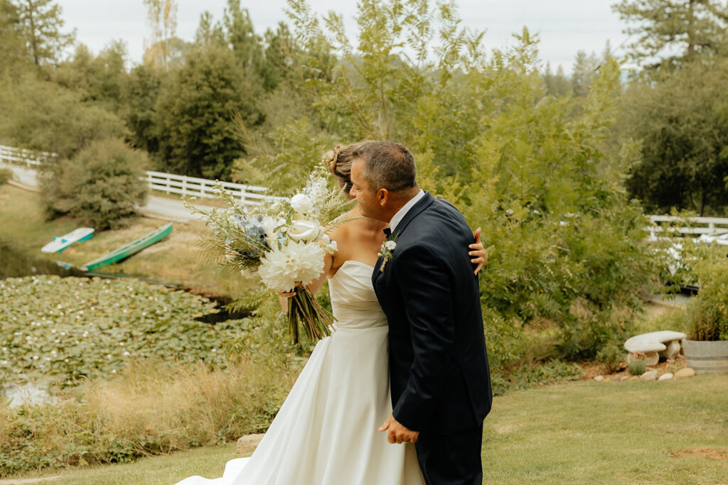 Brides first look with her father