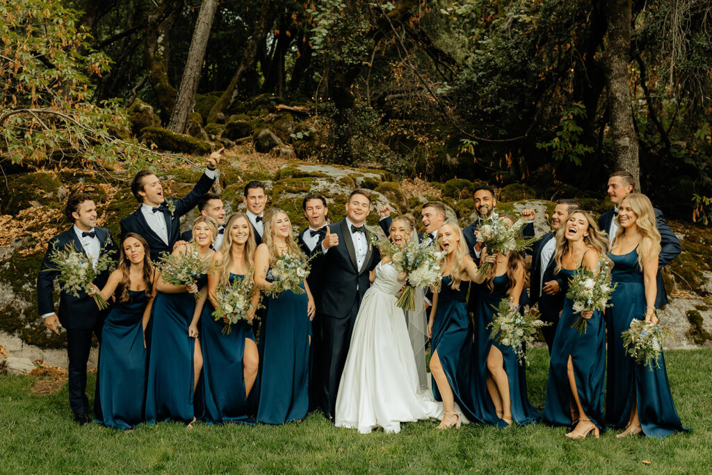 Wedding party photos from a glamping wedding weekend at The Ranch at Stoney Creek