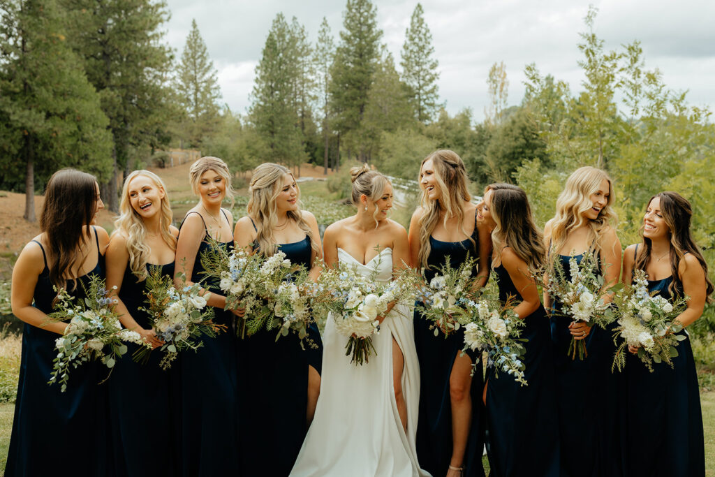 Bride and bridesmaids photos from a glamping wedding weekend at The Ranch at Stoney Creek