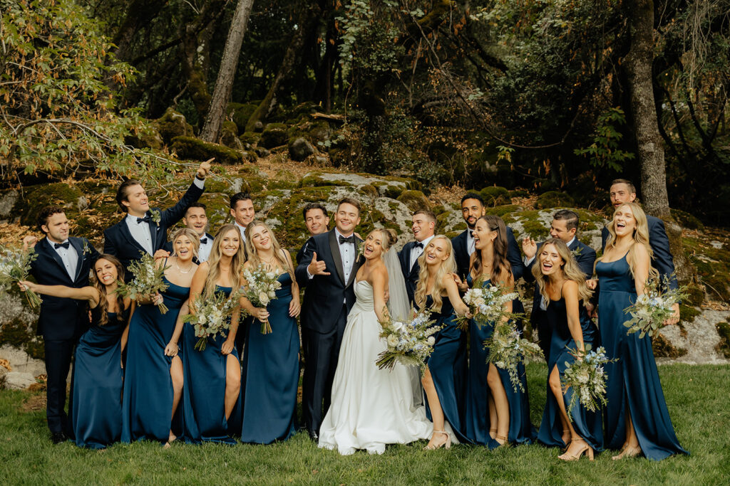 Wedding party photos from a glamping wedding weekend at The Ranch at Stoney Creek