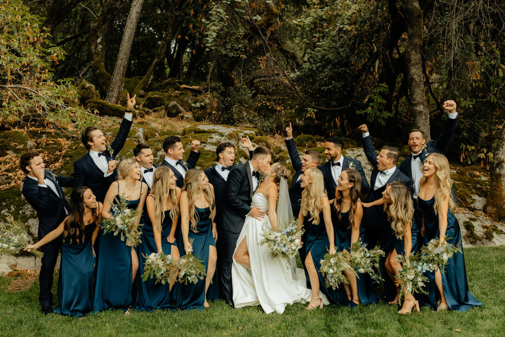 Wedding party photos from a glamping wedding weekend at The Ranch at Stoney Creek