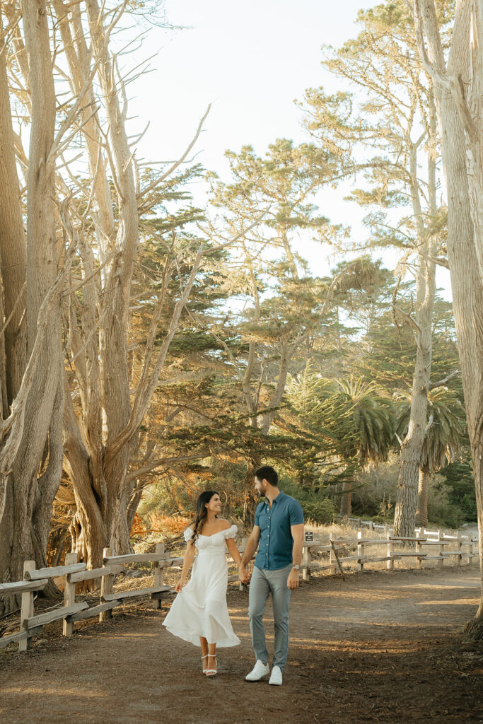 Couple posing for photos in Northern California