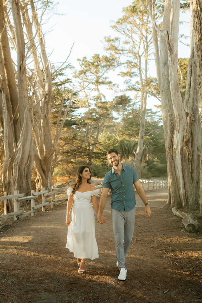 Couple posing for photos in Northern California