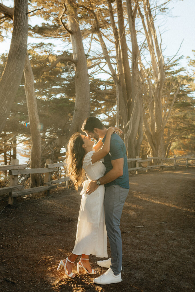 Couple posing for photos in Northern California
