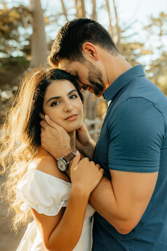 Couple posing for photos in Northern California
