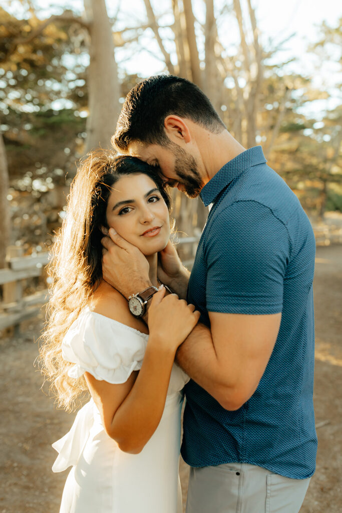 Couple posing for photos in Northern California