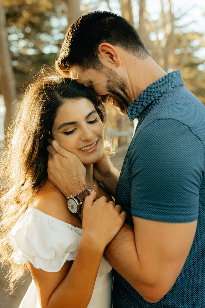 Couple posing for photos in Northern California