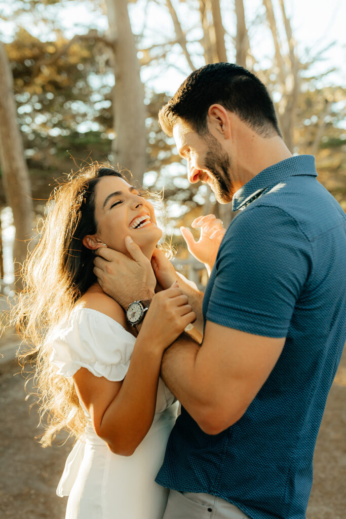 Couple posing for photos in Northern California
