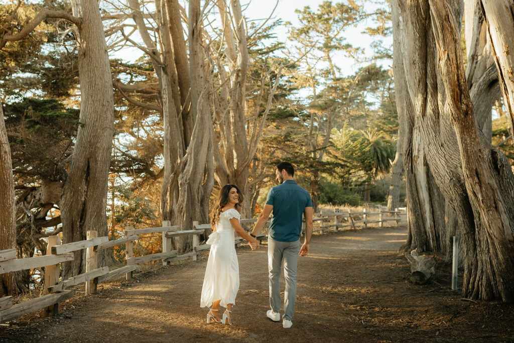 Couple posing for photos in Northern California