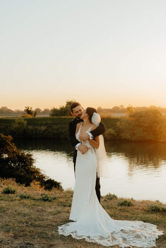 Bride and groom portraits from a Grand Island Mansion wedding in Sacramento