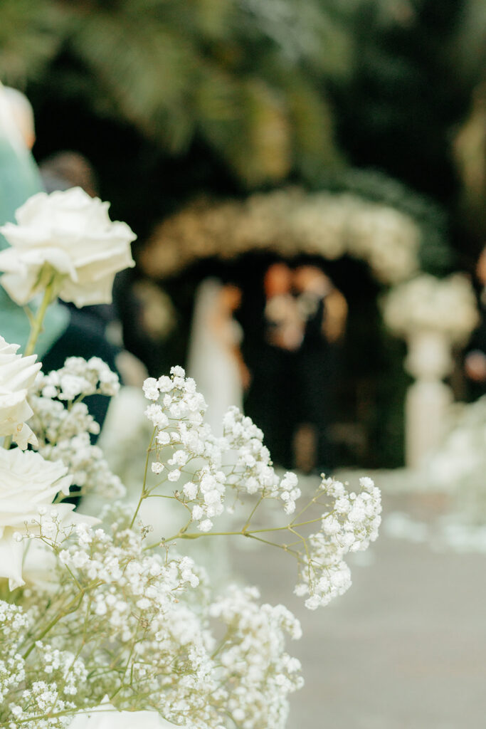 A beautiful outdoor Grand Island Mansion wedding ceremony in Sacramento