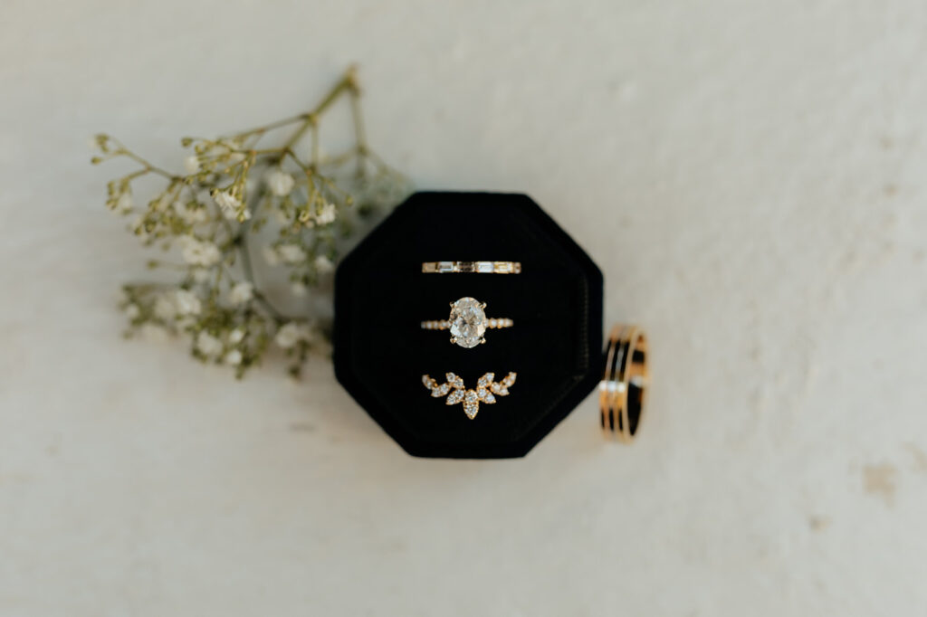 Wedding ring detail shot