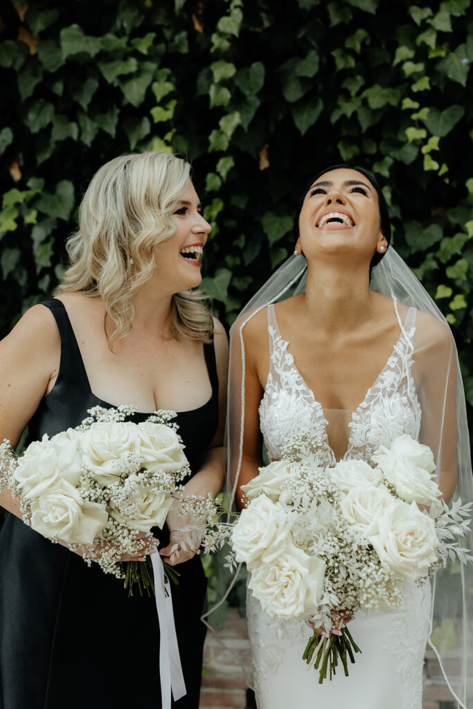 Bride and bridesmaid photo