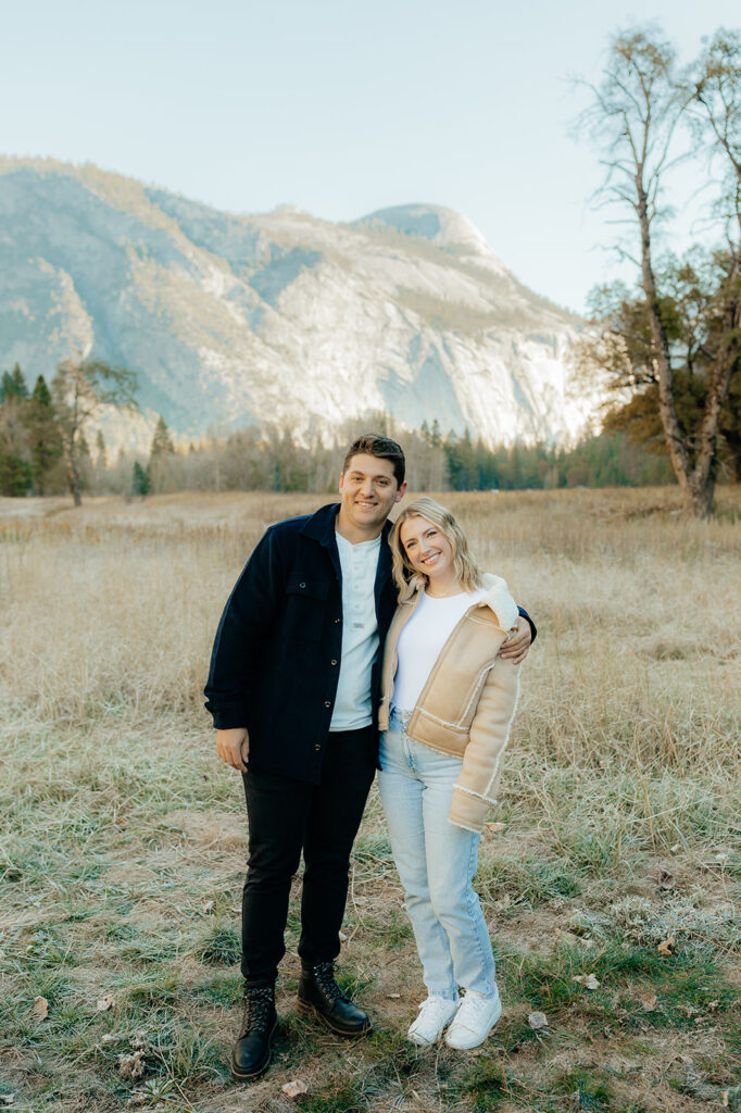 Couples mountain engagement photos in Yosemite National Park