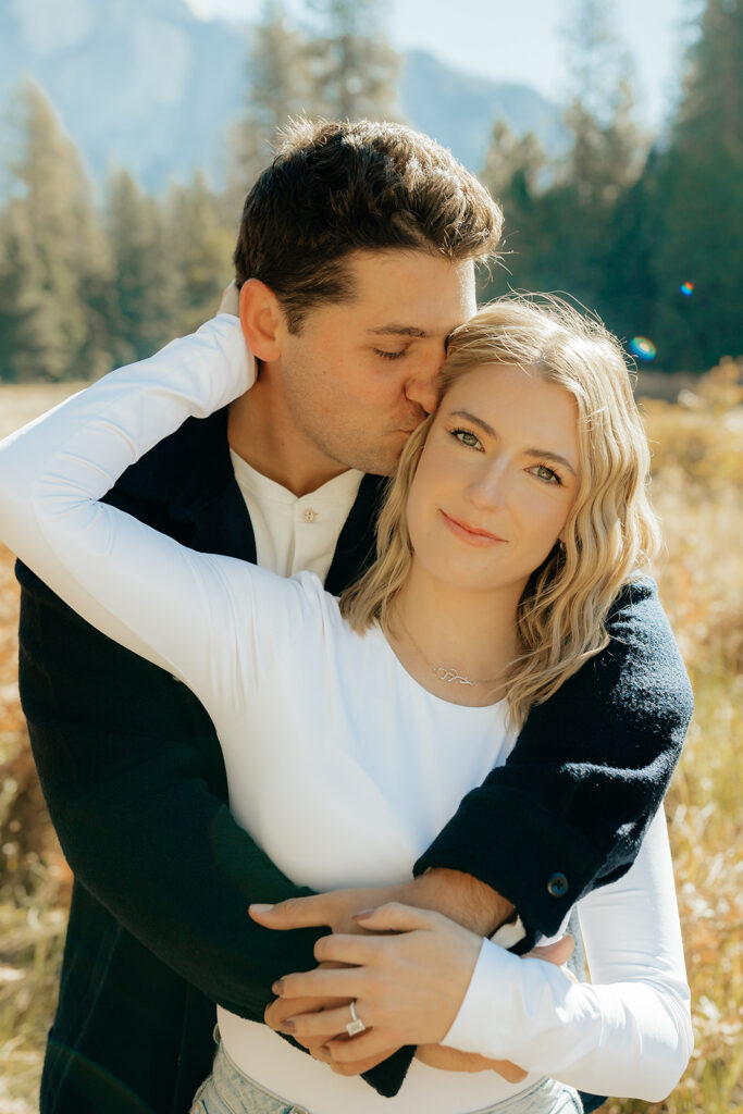 Couples mountain engagement photos in Yosemite National Park