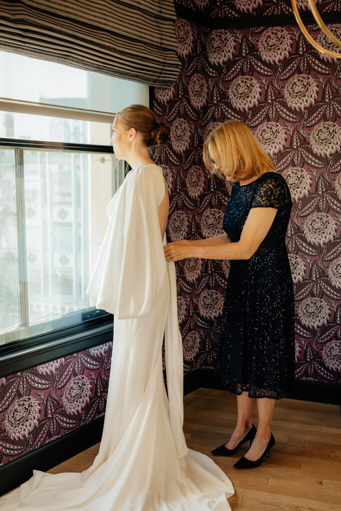 Bride getting ready