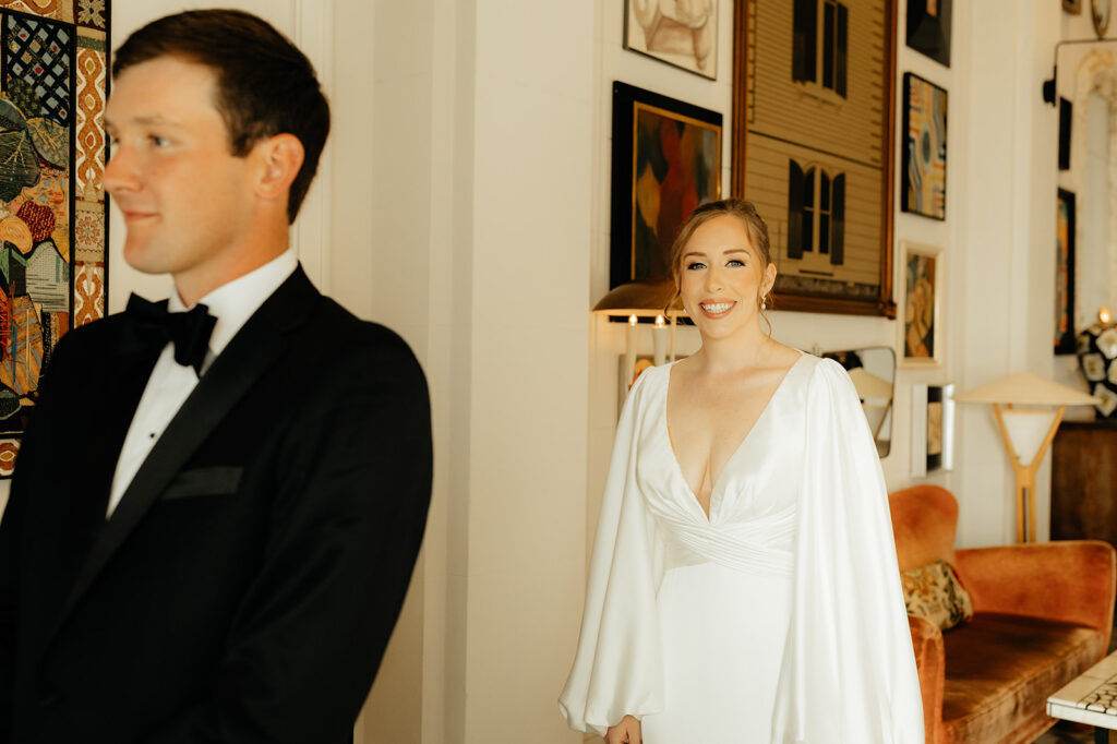 Bride and groom first looks