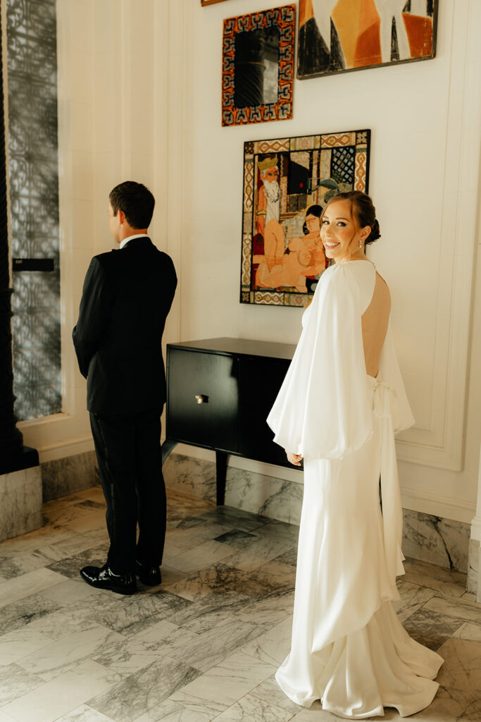 Bride and grooms first looks