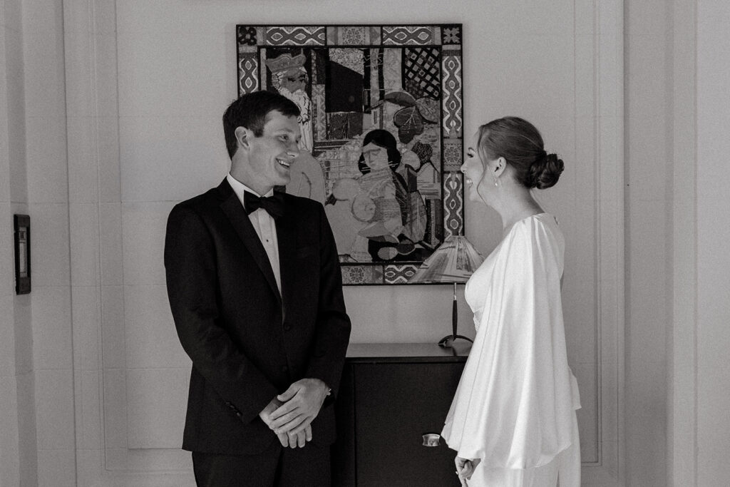 Bride and groom first looks
