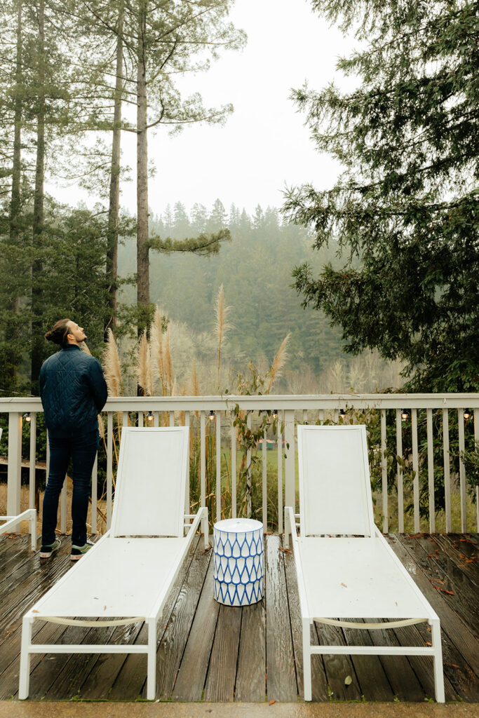Man standing on porch