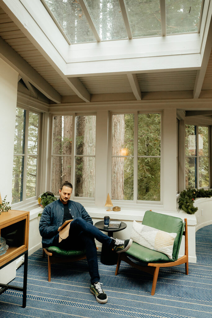 Man reading a book