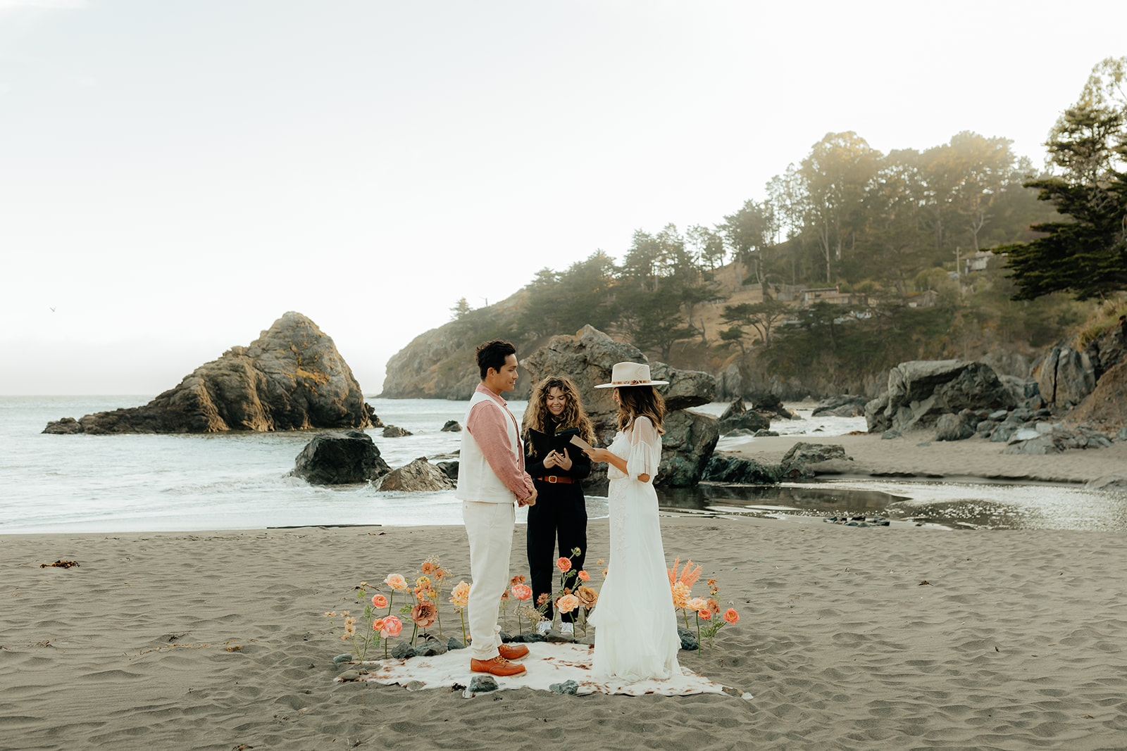 Intimate western inspired Muir Beach elopement