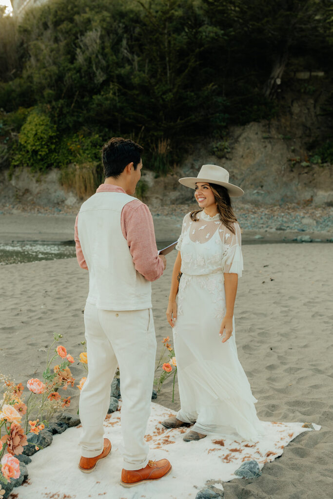 Intimate western inspired Muir Beach elopement