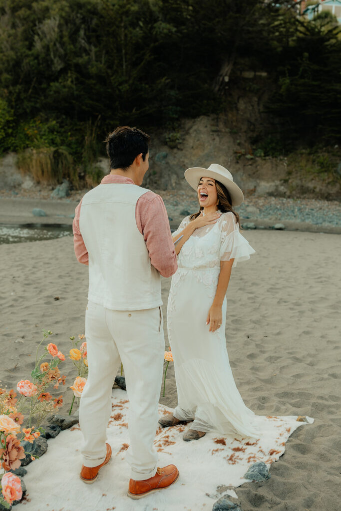 Intimate western inspired Muir Beach elopement