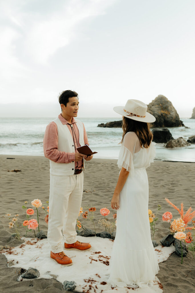 Intimate western inspired Muir Beach elopement