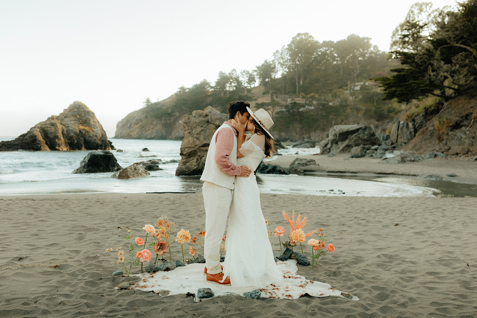 Intimate western inspired Muir Beach elopement