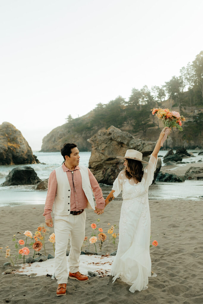 Intimate western inspired Muir Beach elopement