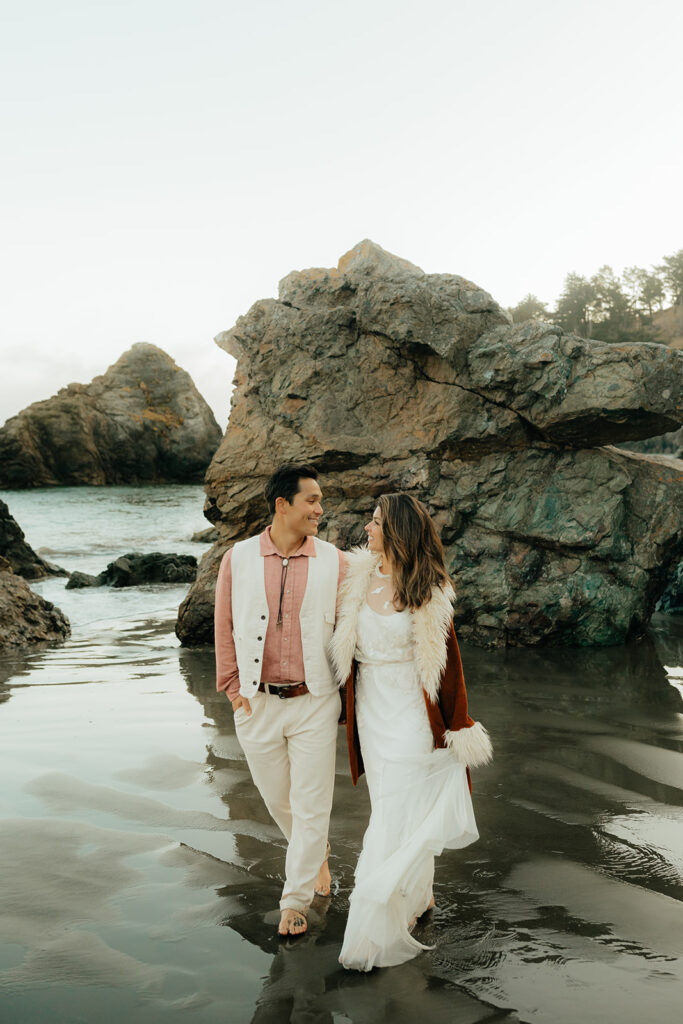 Intimate western inspired Muir Beach elopement