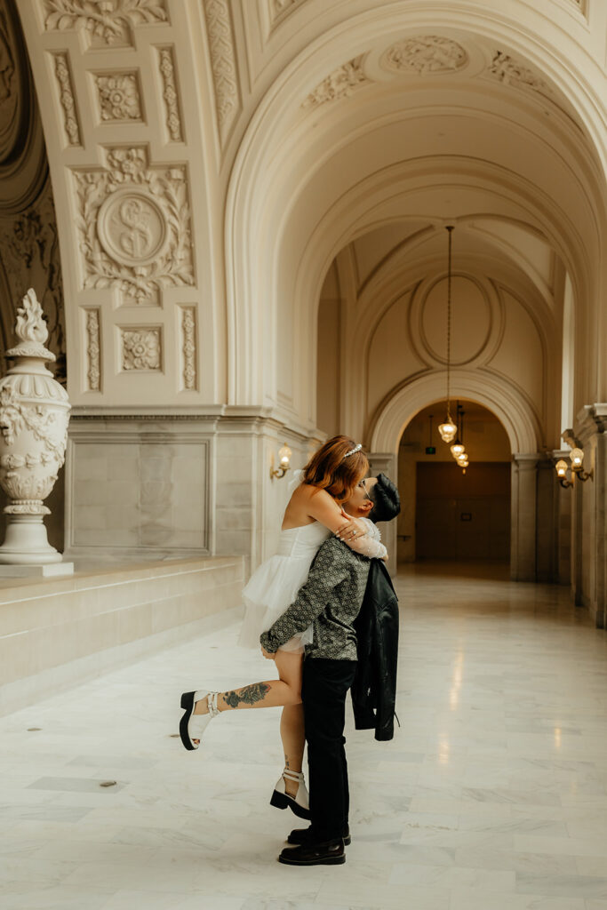 Couples photos from their edgy San Francisco City Hall elopement