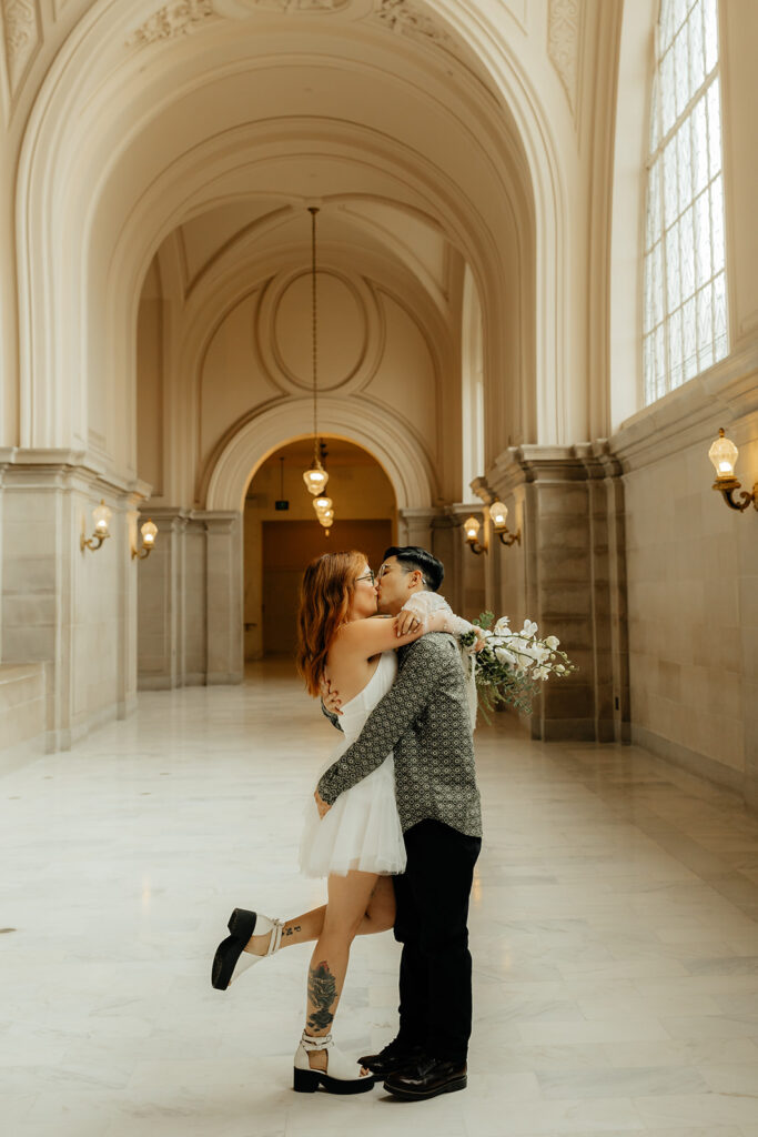 Couples photos from their edgy San Francisco City Hall elopement