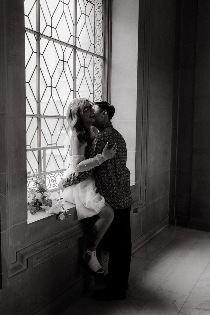 Couples photos from their edgy San Francisco City Hall elopement