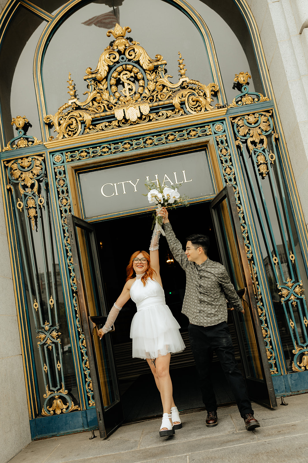 Couples photos from their edgy San Francisco City Hall elopement