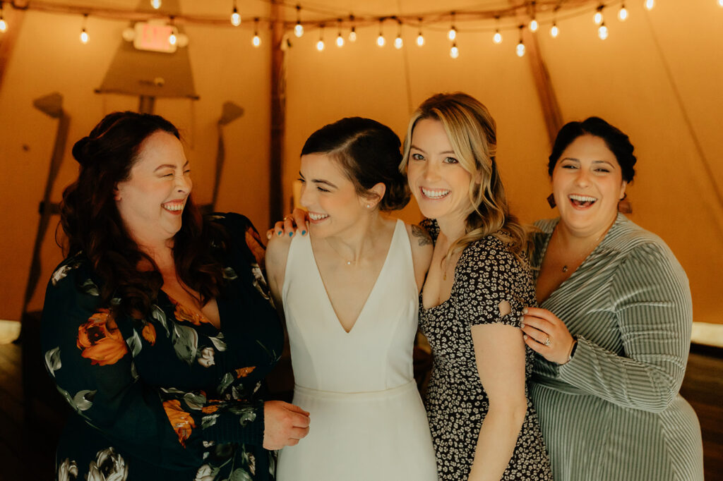 bride and her friends 