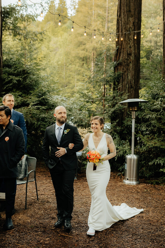 bride walking down the aisle 