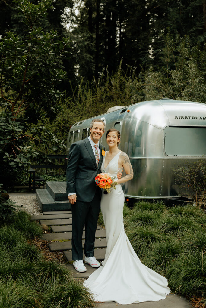 happy newly married couple