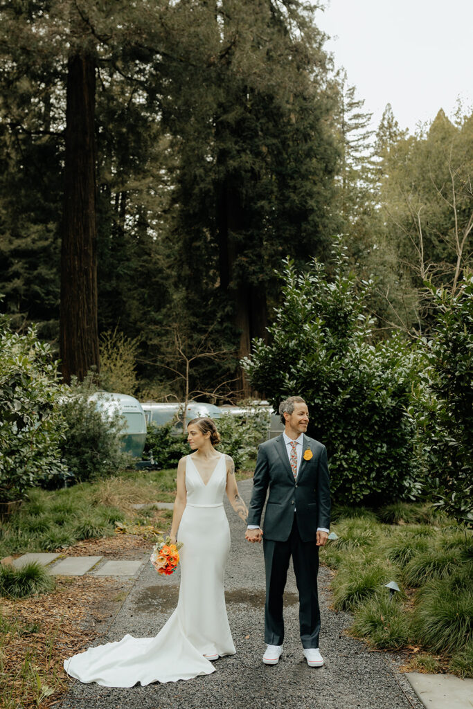 happy newly married couple