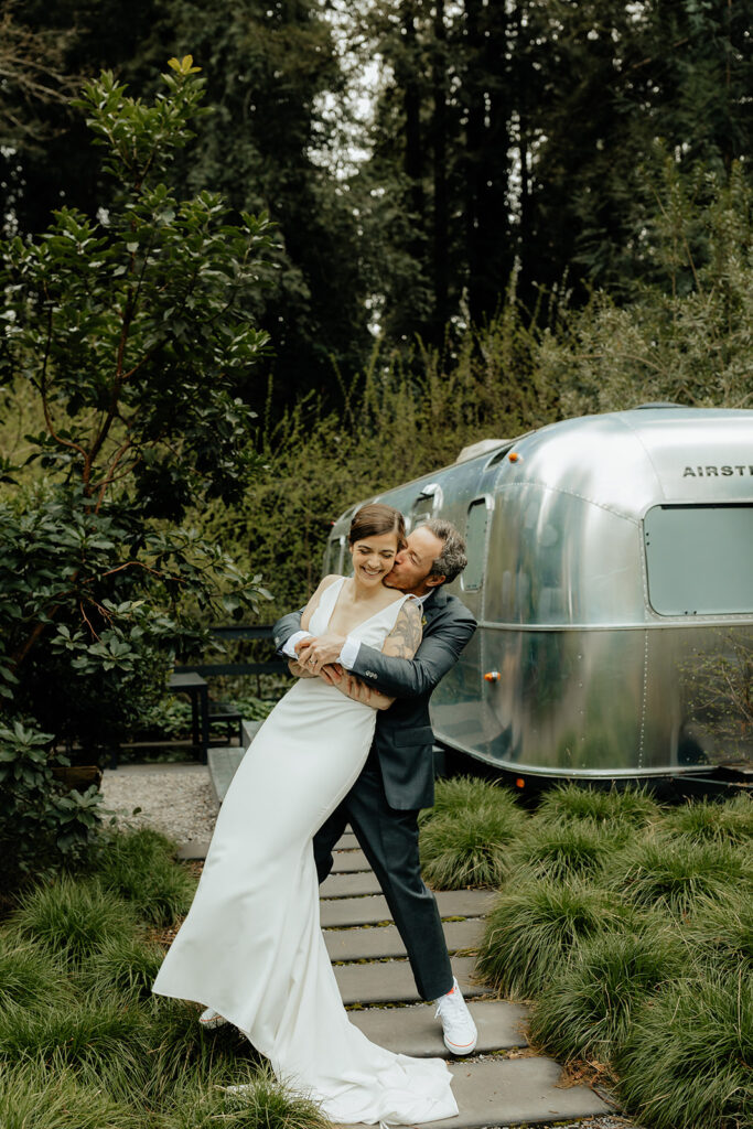 happy bride and groom after their wedding ceremony