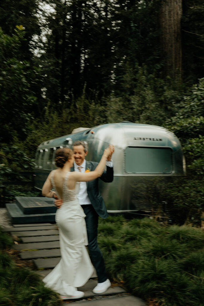 beautiful couple at their intimate outdoor wedding 